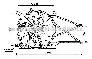 Prasco OL7649 Hub, engine cooling fan wheel OL7649
