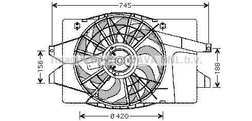 Prasco CR7501 Hub, engine cooling fan wheel CR7501