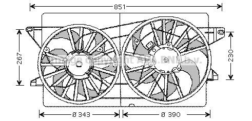Prasco FD7523 Hub, engine cooling fan wheel FD7523