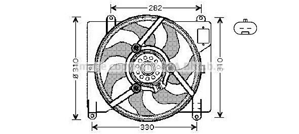 Prasco FT7503 Hub, engine cooling fan wheel FT7503