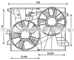 Prasco OL7572 Hub, engine cooling fan wheel OL7572