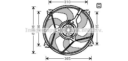 Prasco CN7530 Hub, engine cooling fan wheel CN7530