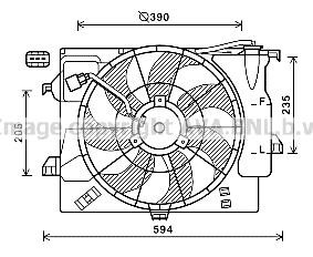 Prasco HY7546 Hub, engine cooling fan wheel HY7546