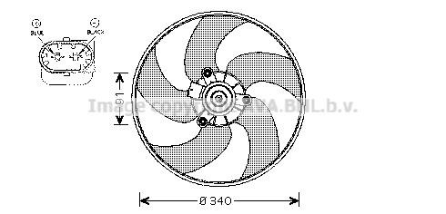 Prasco PE7522 Hub, engine cooling fan wheel PE7522