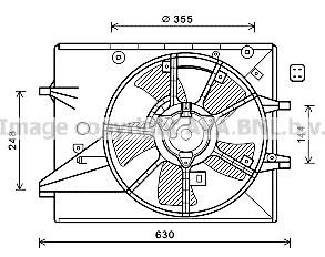 Prasco MZ7546 Hub, engine cooling fan wheel MZ7546
