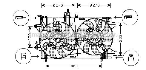 Prasco FT7538 Hub, engine cooling fan wheel FT7538