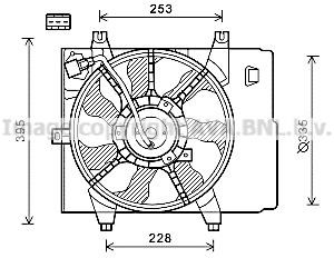 Prasco KA7534 Hub, engine cooling fan wheel KA7534