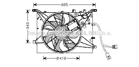 Prasco VO7502 Hub, engine cooling fan wheel VO7502