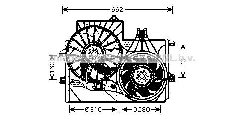Prasco OL7529 Hub, engine cooling fan wheel OL7529
