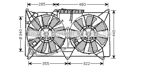 Prasco TO7532 Hub, engine cooling fan wheel TO7532