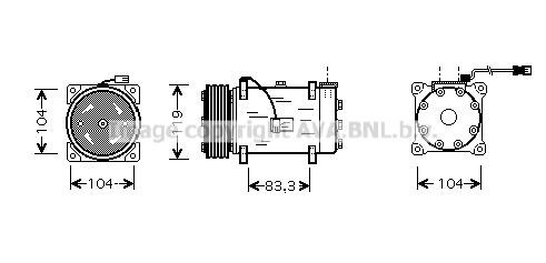 Prasco PEK225 Compressor, air conditioning PEK225