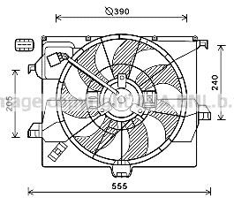 Prasco HY7545 Hub, engine cooling fan wheel HY7545