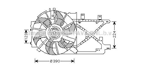 Prasco OL7516 Hub, engine cooling fan wheel OL7516