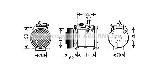 Prasco CRAK109 Compressor, air conditioning CRAK109