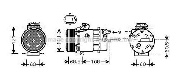 Prasco OLK464 Compressor, air conditioning OLK464