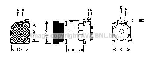 Prasco CNK175 Compressor, air conditioning CNK175
