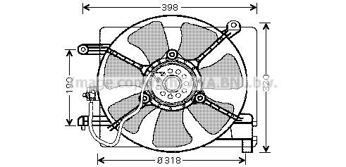 Prasco DW7515 Hub, engine cooling fan wheel DW7515