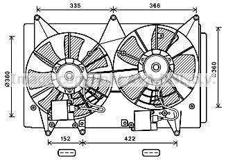 Prasco MZ7548 Hub, engine cooling fan wheel MZ7548