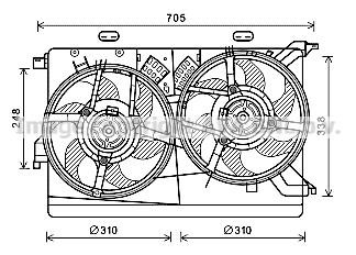 Prasco FT7608 Hub, engine cooling fan wheel FT7608