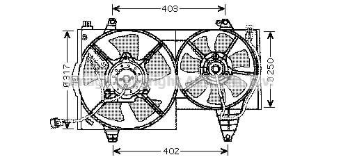 Prasco VO7505 Hub, engine cooling fan wheel VO7505