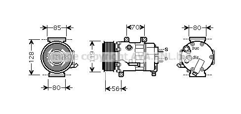 Prasco CNK256 Compressor, air conditioning CNK256