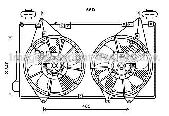 Prasco MZ7553 Hub, engine cooling fan wheel MZ7553