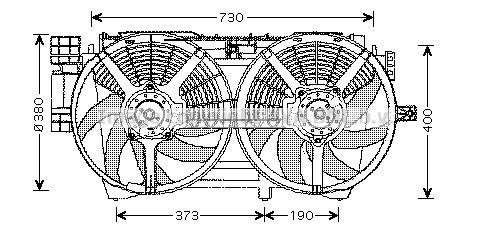 Prasco RT7530 Hub, engine cooling fan wheel RT7530