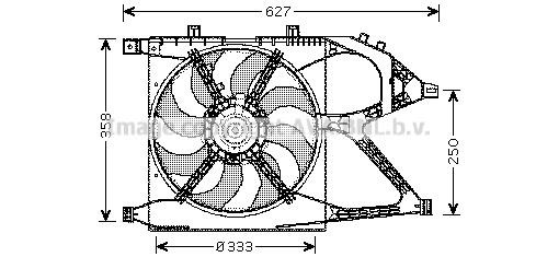 Prasco OL7519 Hub, engine cooling fan wheel OL7519