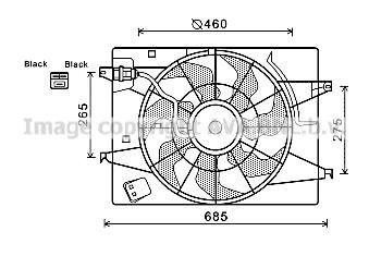 Prasco HY7533 Hub, engine cooling fan wheel HY7533
