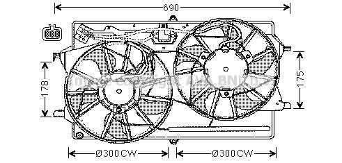 Prasco FD7505 Hub, engine cooling fan wheel FD7505