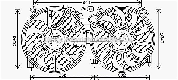 Prasco DN7537 Hub, engine cooling fan wheel DN7537
