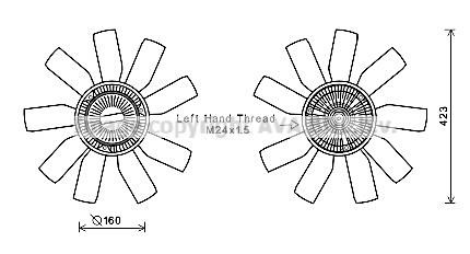 Prasco VNF364 Hub, engine cooling fan wheel VNF364