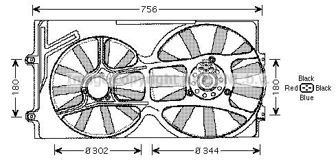 Prasco VN7510 Hub, engine cooling fan wheel VN7510