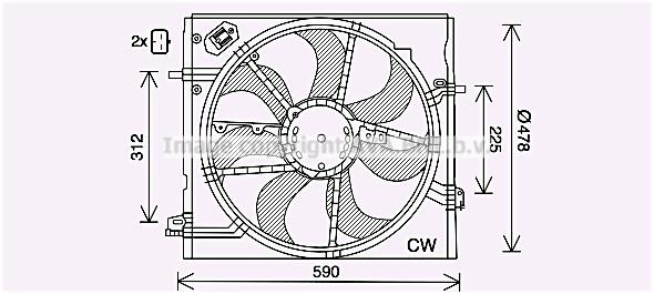 Prasco DN7535 Hub, engine cooling fan wheel DN7535