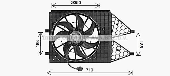 Prasco VN7545 Hub, engine cooling fan wheel VN7545