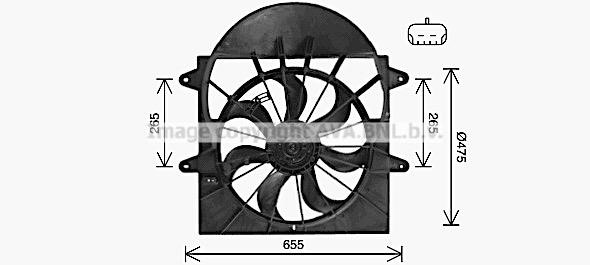 Prasco JE7085 Hub, engine cooling fan wheel JE7085