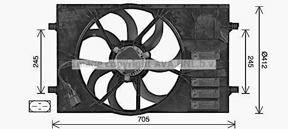Prasco AI7524 Hub, engine cooling fan wheel AI7524