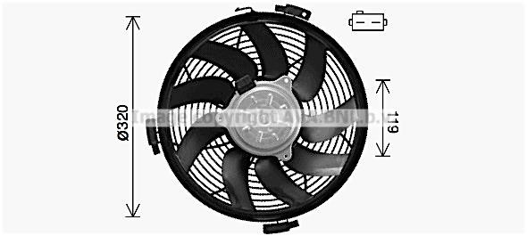 Prasco MS7722 Hub, engine cooling fan wheel MS7722