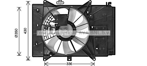 Prasco MZ7555 Hub, engine cooling fan wheel MZ7555