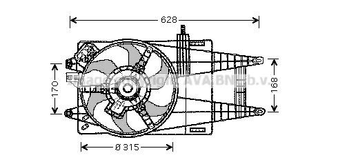 Prasco FT7535 Hub, engine cooling fan wheel FT7535