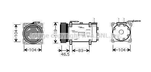 Prasco CNK160 Compressor, air conditioning CNK160