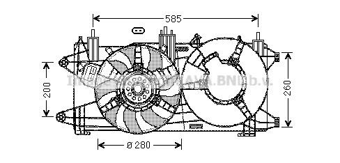 Prasco FT7573 Hub, engine cooling fan wheel FT7573