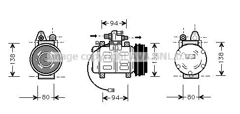 Prasco AIK180 Compressor, air conditioning AIK180
