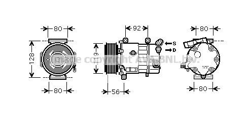 Prasco CNK255 Compressor, air conditioning CNK255