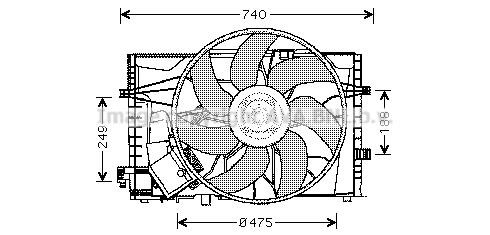Prasco MS7507 Hub, engine cooling fan wheel MS7507