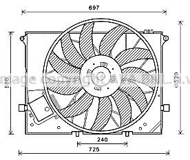 Prasco MS7581 Hub, engine cooling fan wheel MS7581