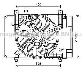 Prasco DN7534 Hub, engine cooling fan wheel DN7534