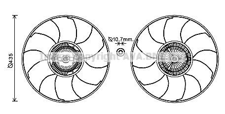 Prasco VNF332 Hub, engine cooling fan wheel VNF332