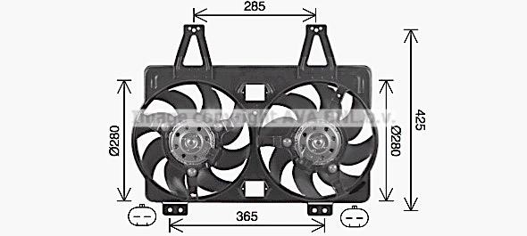 Prasco AL7527 Hub, engine cooling fan wheel AL7527
