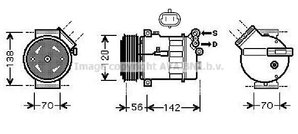 Prasco SBK067 Compressor, air conditioning SBK067